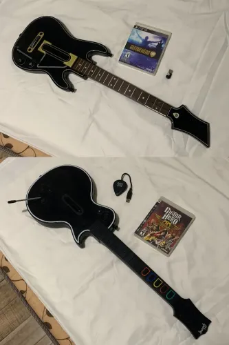 2 guitarras ps3 guitar hero warrior rock Live aero Smith play 3 sem fio wireless ps