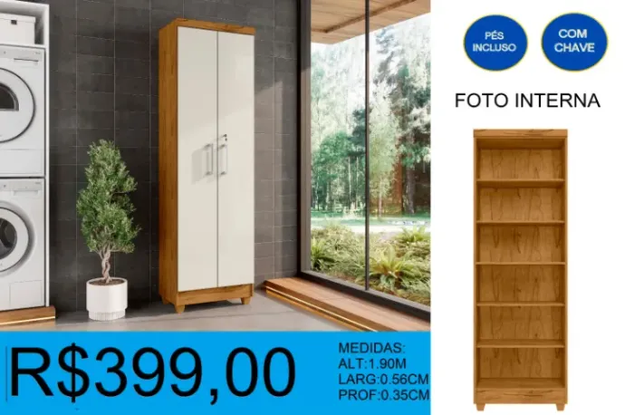 ARMÁRIO MULTI USO DUAS PORTAS - PRONTA ENTREGA