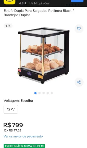 Estufa de salgados