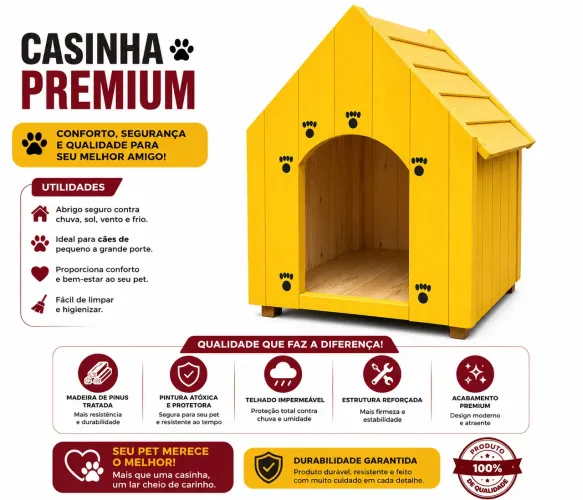 Casinha Grande PREMIUM para Cães - PROMOÇÃO 