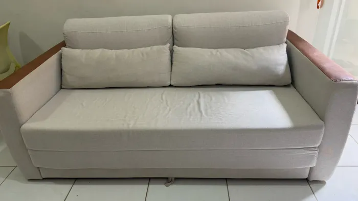Sofá cama em linho - 1.58m