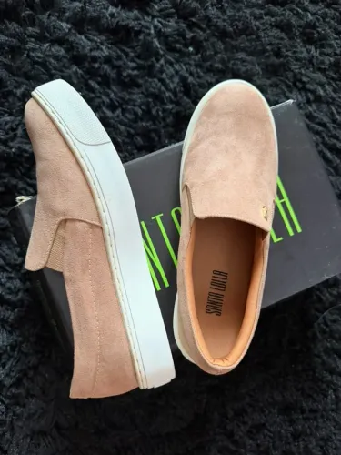 tênis santa lolla slip on bege 35