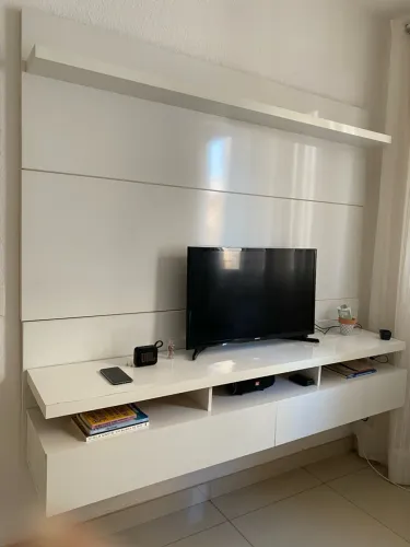 Rack para Sala Branco com 2 Gavetas - Usado 