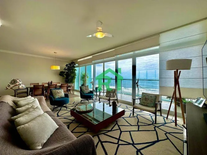 Apartamento frente mar com 4 quartos (3 suítes), 1 vaga à venda em Pitangueiras, Guarujá