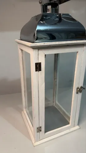 Luminária marroquina branca com Inox