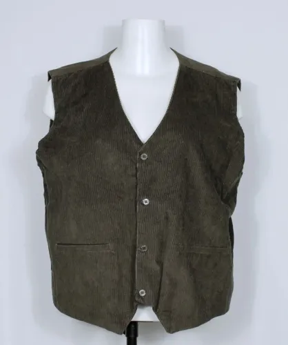 Colete social alfaiataria masculina veludo cotelê marrom plus size - Ref. 5898