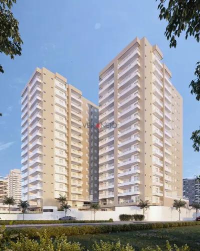 Apartamento na Vila Mirim em Praia Grande-SP, 2 dormitórios com suíte