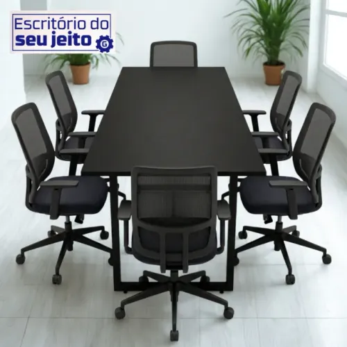 Mesa para Reunião Industrial NOVA 2Mx80cm Birô Multiuso de Escritório Gamer Jantar Office