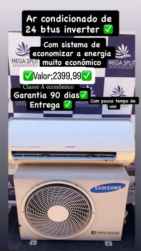 Ar condicionado de 24 btus inverter/ garantia 90 dias / entrega