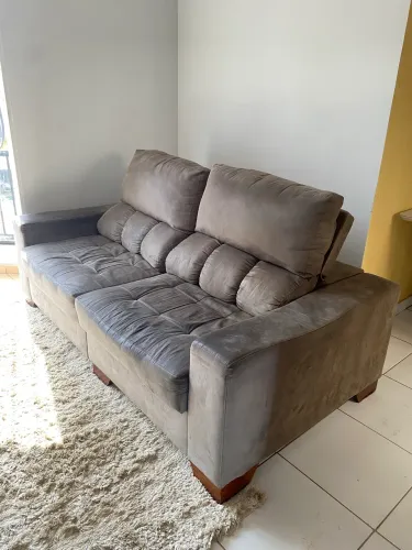 Sofá cama 2 lugares Assento Retrátil e Encosto Reclinável