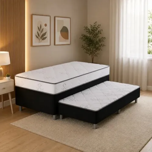 PROMOÇÃO Cama Box Solteiro com Auxiliar