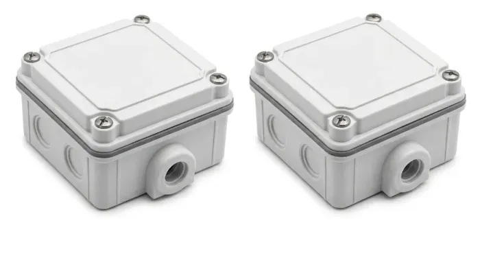 KIT 2 CAIXA HERMETICA IP65 100X100X60MM - BRANCA (CAIXA STECK)