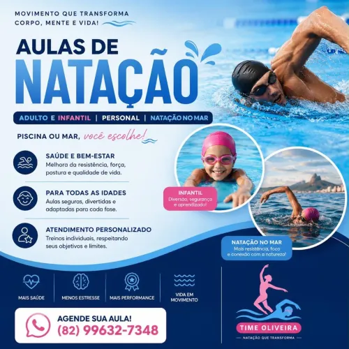 Aula de natação particular 