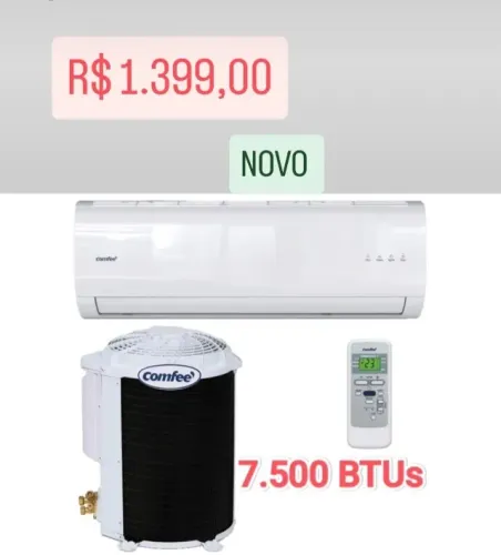 Ar split Midea Confee 7500 BTUs + Novo + Nota + Garantia+ Cartão 12x