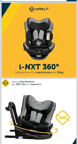 Safety 1st, Cadeirinha i-NXT, 0 a 36kg, com Giro 360° e Isofix