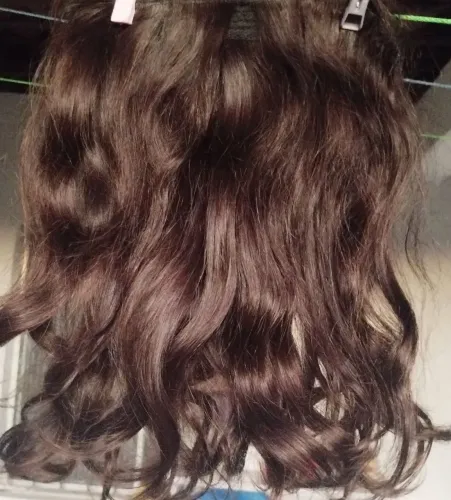 Mega hair método tictac cabelo humano ondulado castanho escuro