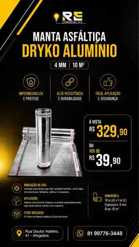Manta asfáltica alumínio 4mm