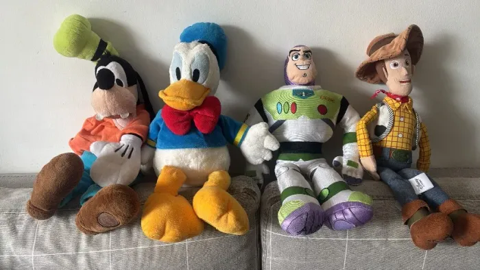 Pelúcias da Disney 80,00 cada ou 200,00 todos.