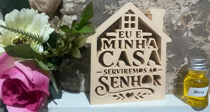 Letreiro bíblico: Eu e Minha Casa