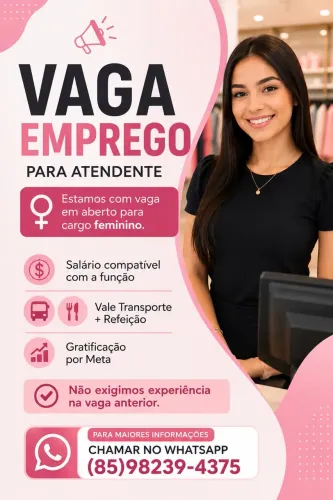 Vaga Emprego Atendente