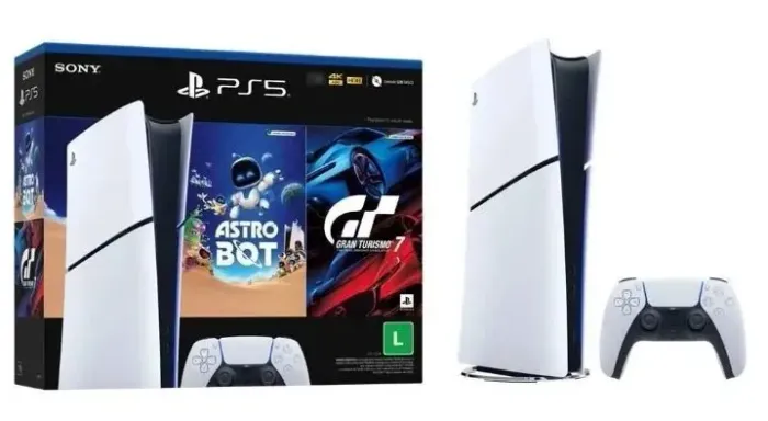 Console Playstation 5 Sony Slim Digital 825Gb com Jogos Astro Bot e Gran Turismo 7