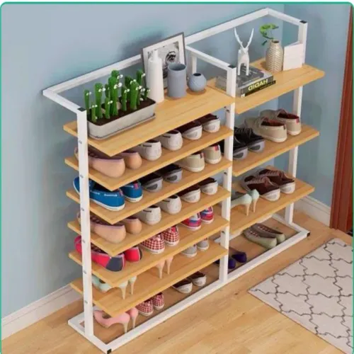 Sapateira 6 Prateleiras MDF + Aço 120cm - Organiza 30 pares