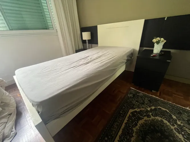 Cama solteiro + colchão - Lider com cristais na cabeceira 
