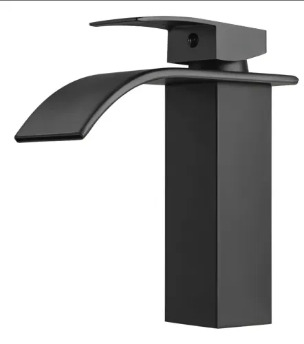 Torneira Cascata Preta Banheiro