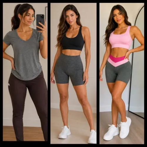 1 blusa sport (P/ M ) e 2 bermudas P Lycra boa. Praticamente novas.