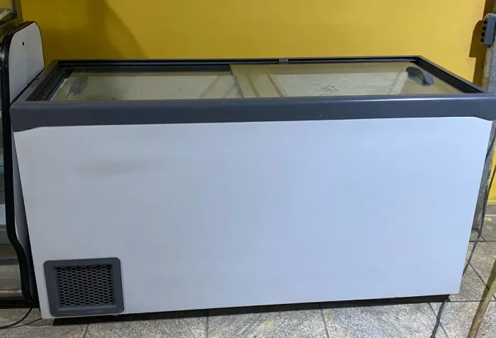 Freezer horizontal tampa de vidro 
