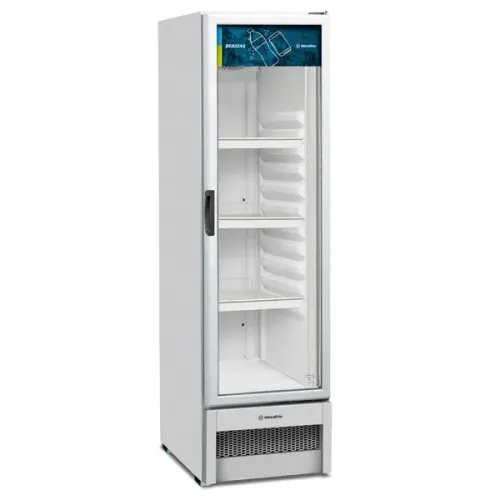 EXPOSITORA DE BEBIDAS METALFRIO 326 LTS VERTICAL 127V BRANCA MODELO VB28R PORTA DE VIDRO