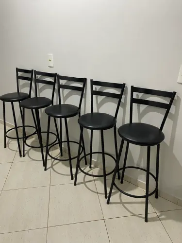 Banquetas Altas Pretas para Balcão/Bar - 76 cm