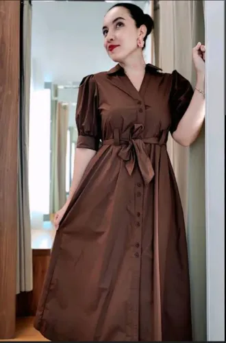 Vestido Renner Marfinno - MIDI - marrom - tam G