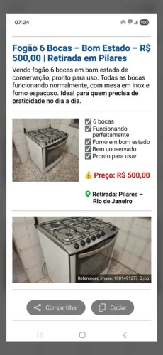 Fogão 6 bocas Electrolux 