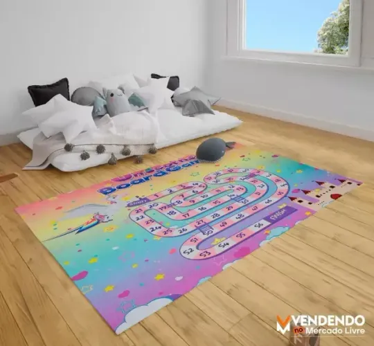 Tapete Infantil Unicórnio Game 100x140cm Belga Kids