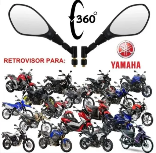 Retrovisor F800 Giro 360° Haste Curta Yamaha