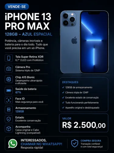 APENAS VENDA iPhone 13 Pro Max 