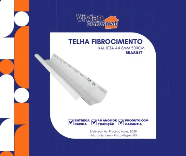 Telha fibrocimento Kalheta 44 500cm Brasilit