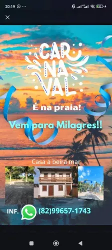 Linda casa de praia a beira mar pé na Areia 
