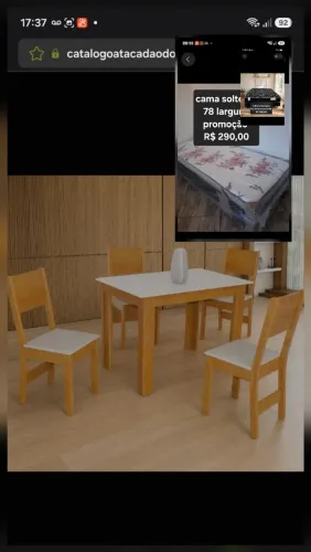 MESA 4C SAO CARLOS MILENA RETANGULAR 108x68 FREIJO / OFF WHITE