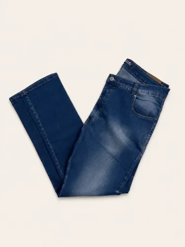 Calça Jeans Kauê Jeans Masculina Tam. 52 Azul Médio Lavagem Estonada