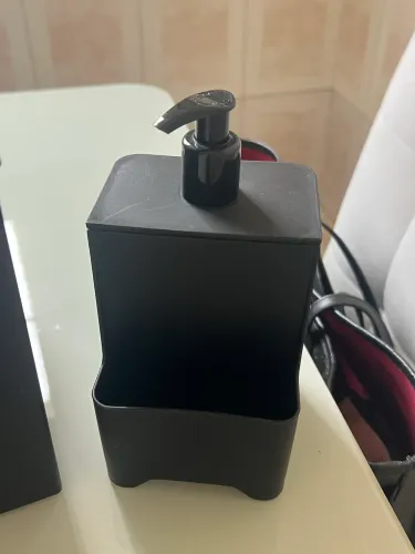 Kit Lixeira + Dispenser Preto - Excelente Estado