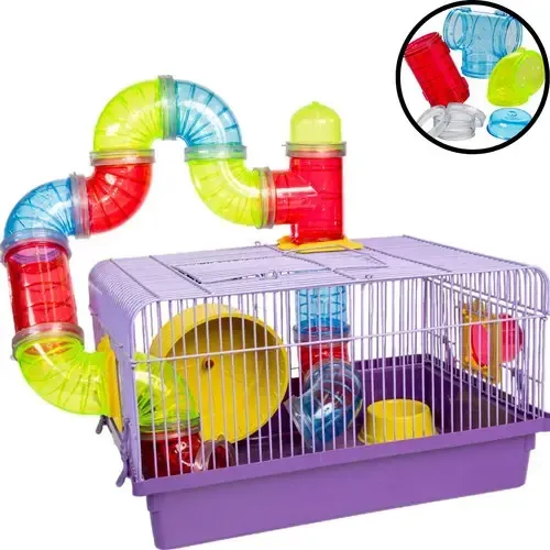 Casa/ Gaiola de hamster tubo luxo para animais. Cor verde