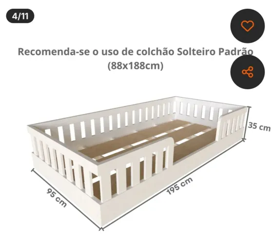 Cama Montessoriana Branca usada