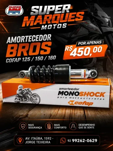 AMORTECEDOR TRASEIRO BROS 125/ 150/ 160 
