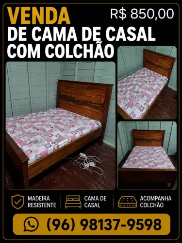 Cama de casal com colchão