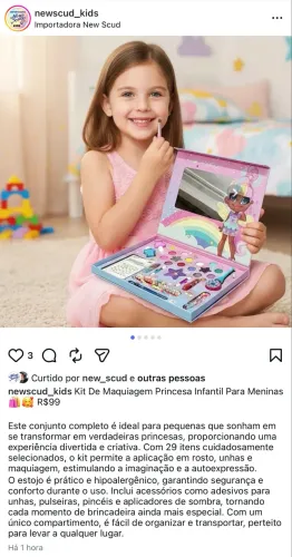 Kit De Maquiagem Princesa Infantil Para Meninas