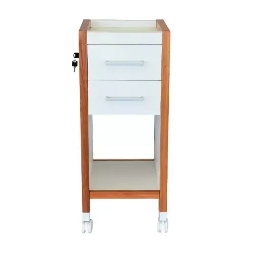 Carrinho auxiliar de cabeleireiro em madeira maçica