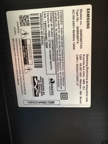Samsung QLED 55? Tela quebrada - modelo QN55Q60TAGXZD Versão FD02