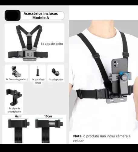 Suporte de celular peito para atividades 
